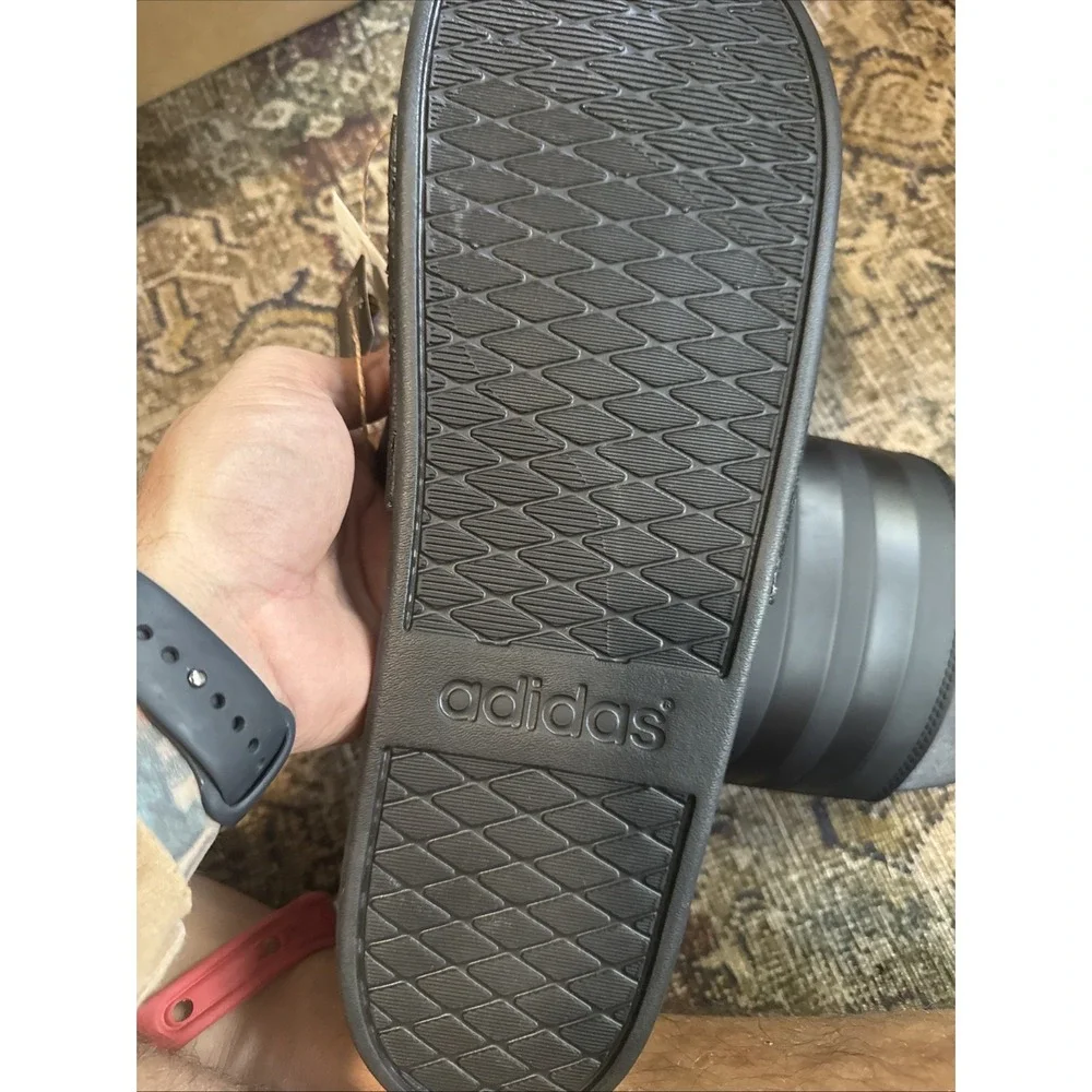 adidas Adilette Comfort Slides Men's Size 17 Core Black Cloudfoam Sandal NEW